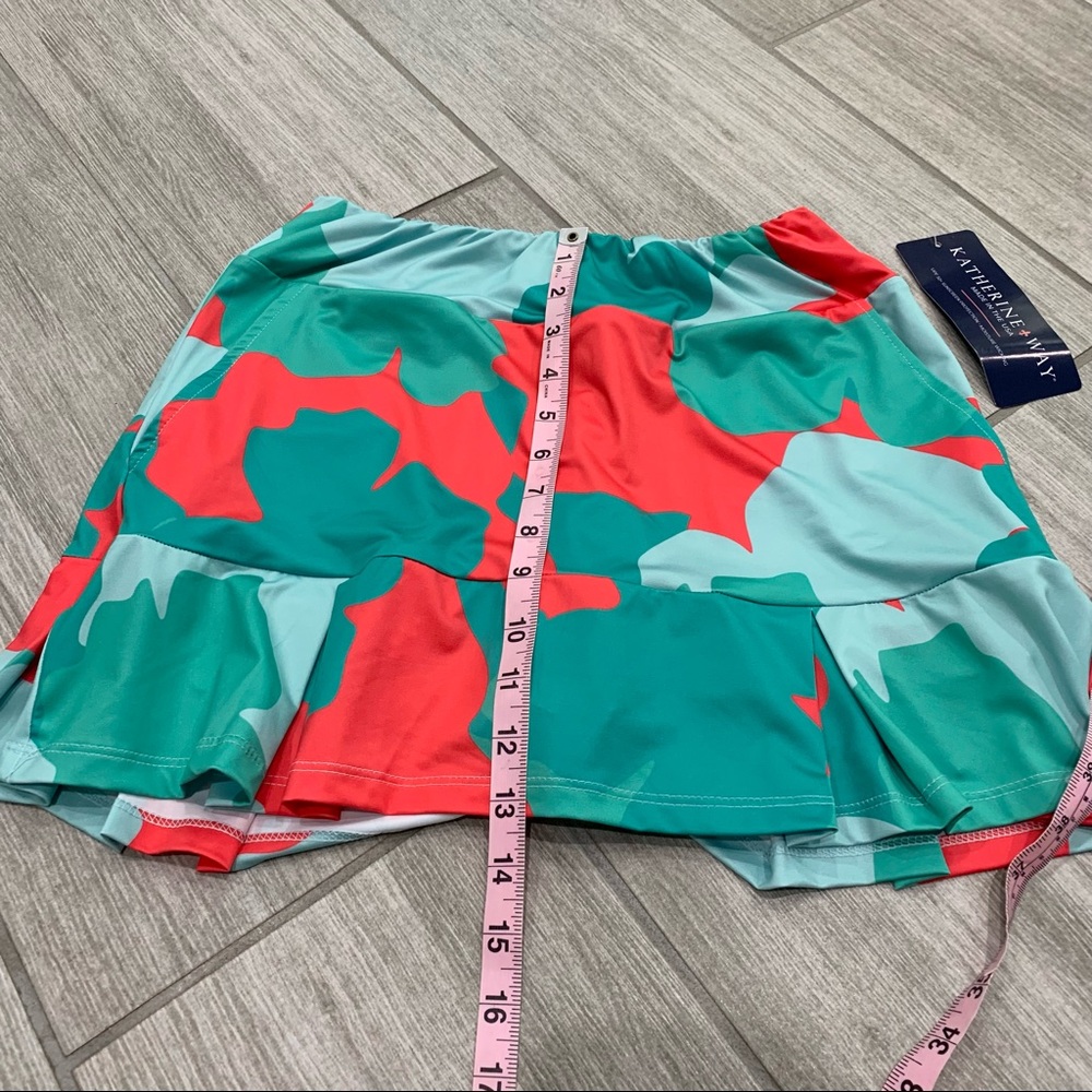 Katherine Way turquoise and red golf skirt - Picture 5 of 8